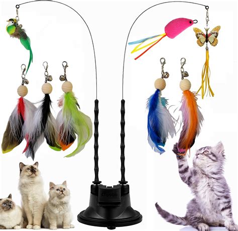 Chyobo Cat Feather Toys Cat Wand Toys Interactive Catcher Teaser And Funny