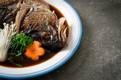 Boiled Fish Head With Soy Sauce Stock Photo Image Of Restaurant Head