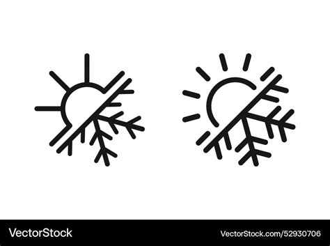 Hot And Cold Symbol Sun Snowflake Sign Royalty Free Vector