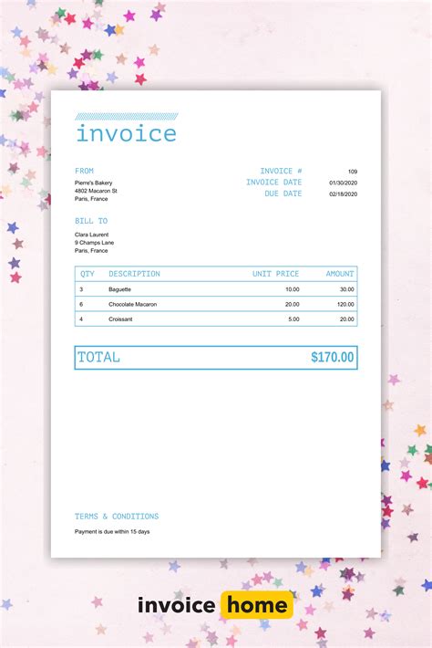 Monochromatic Light Blue Invoice Design Invoice Design Invoice