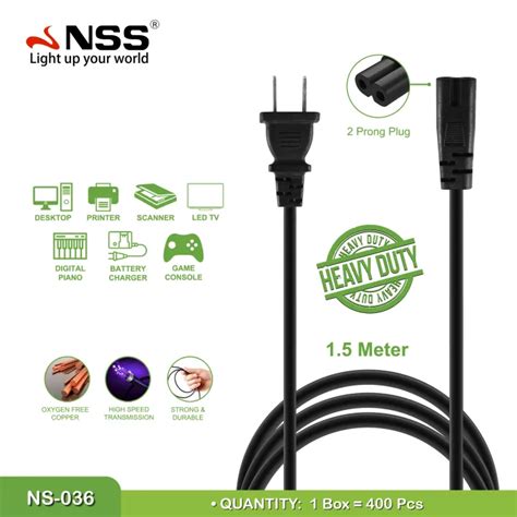 Cod Nss Ac Adapter 2 Prong 2 Pin Power Supply Cable Cord Power Cord Printer Power Cable 15m