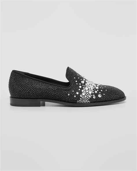 Giuseppe Zanotti Men S Alicante Crystal Embellished Loafers Neiman Marcus