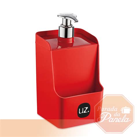 Porta Detergente Quadrado Slim Vermelho