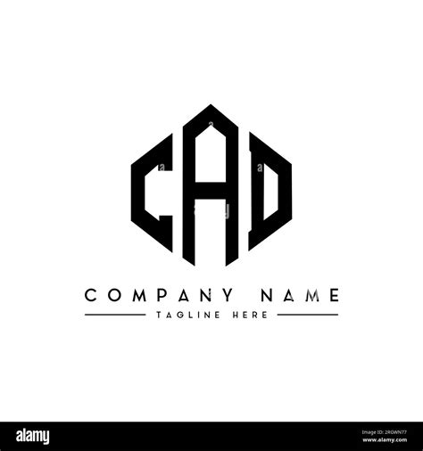 CAD letter logo design with polygon shape. CAD polygon and cube shape logo design. CAD hexagon ...