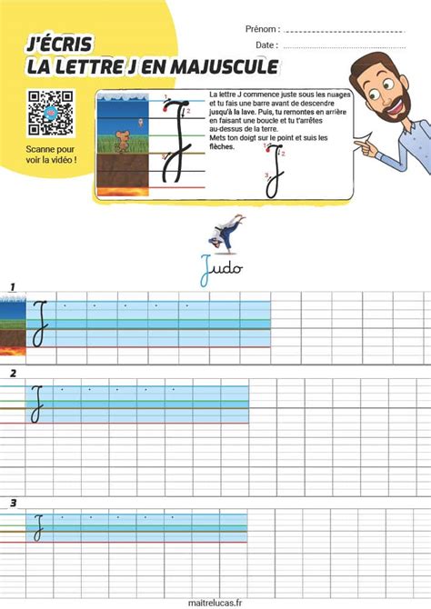 Écriture cursive du j pour CP CE1 - Maître Lucas