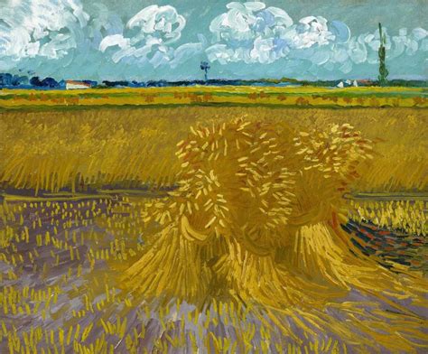 Campo de Trigo Pilhas de Grãos em Arles 1888 de Vincent van Gogh