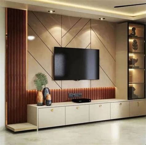 Stylish And Designer Wall Mounted Wooden Tv Wall Unit At Best Price In