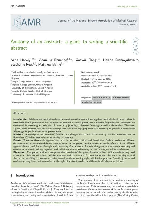 PDF Anatomy Of An Abstract A Guide To Writing A Scientific Abstract