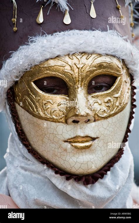 Portrait Of A Person Dressed In Carnival Costume And Mask Venice