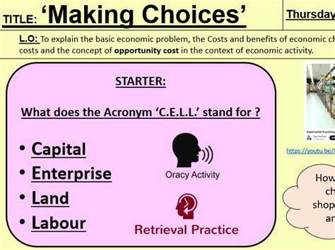 Making Choices Economics GCSE AQA Economic Foundations Teaching