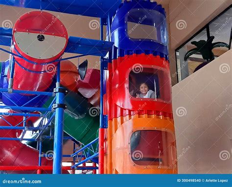 Year Old Brunette Latin Girl Plays Games In A Classroom With Care And Caution To Avoid