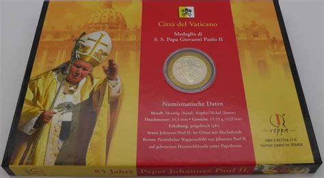 Vatikan Medaille Jahre Papst Johannes Paul Ii Festtagsbrief