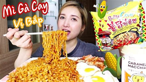 Ăn Mì CAY SamYang Vị Bắp Thơm Nứt Mà Ngon D ã Man SALLY HẠNG YouTube