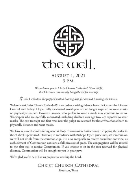 Pm The Well Leaflet By Christ Church Cathedral Issuu