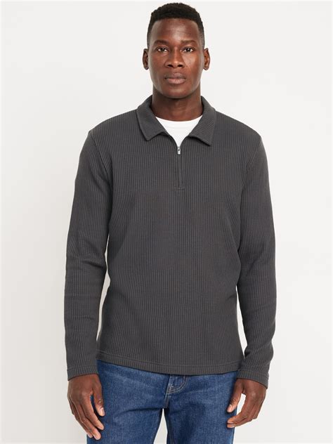 Quarter Zip Waffle Polo Sweater Old Navy