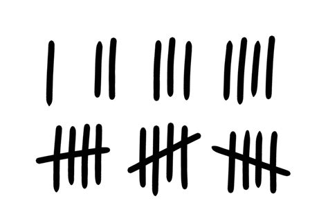 Tally Mark Number Lines On The Wall Hand Drawn Sticks For Counting