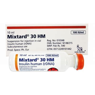 Mixtard Hm Iu Ml Insulin Neutral Human Insulin Isophane