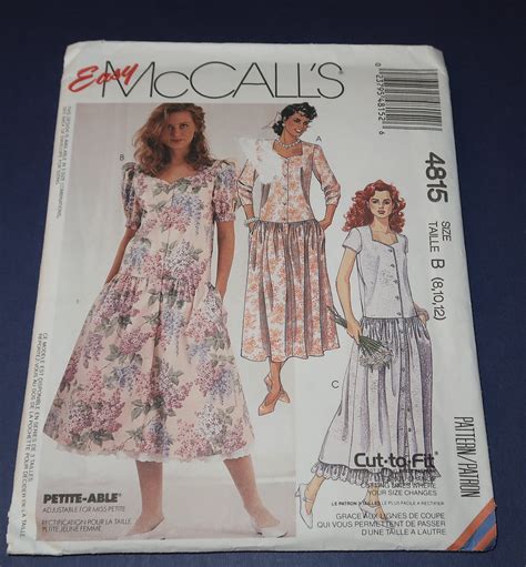 Uncut 6 14 McCalls 4712 Misses Dresses And Belt Pattern Sewing