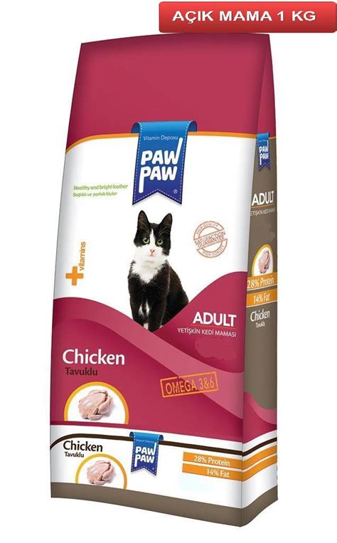 Paw Paw Chicken Tavuk Etli Yetişkin Kedi Maması 1 Kg AÇIK Fiyatları ve