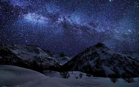 HD Wallpaper Sky Mountain Night Night Sky Starry Night Stars