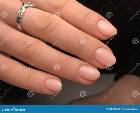 Cute Nude Nails Stock Photo Image Of Perfect Clean 135930364