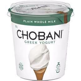 Chobani Greek Yoghurt Plain Whole Milk G Woolworths Chobani