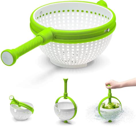 M09 Hot Selling Lettuce Spinning Kitchen Tools Drain Basket Colander Salad Spinner Colander With