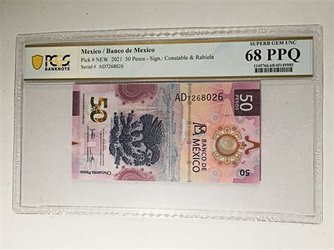 Mexico Pesos Banknote Graded Superb Gem Unc Ppq By Pcgs