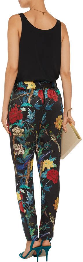 Alice Olivia Floral Print Silk Tapered Pants 298 Theoutnet