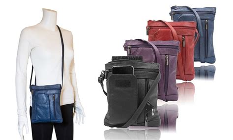 On The Go Soft Leather Crossbody Purse With Rfid Blocking Option Groupon