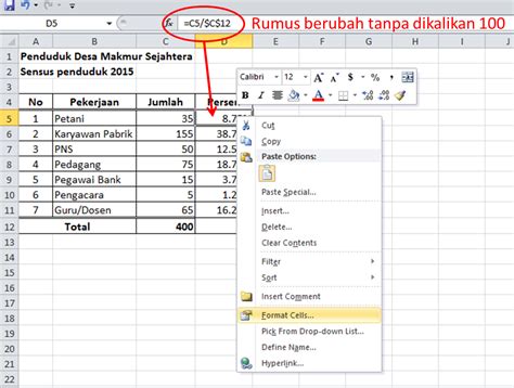 Cara Menghitung Rumus Persentase Di Excel Riset