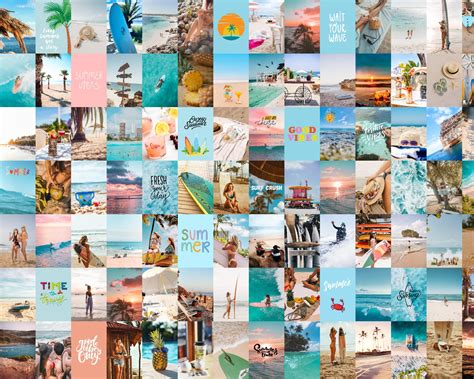 Surfer Crush Summer Aesthetic Wall Collage Kit Blue Beach Etsy Australia