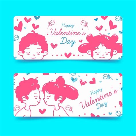 Free Vector Hand Drawn Valentine S Day Banners