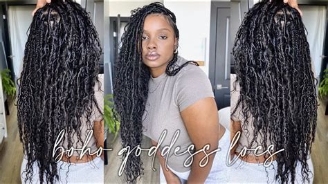 Updated Boho Faux Locs Using Human Hair And Synthetic Hair YouTube