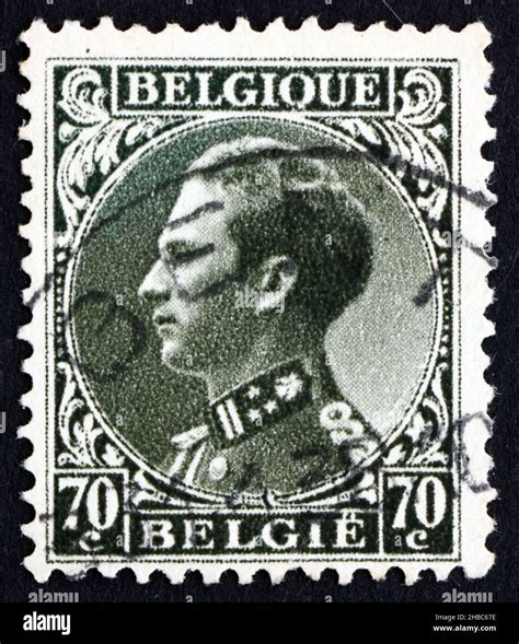 Belgium Circa A Stamp Printed In The Belgium Shows King Leopold