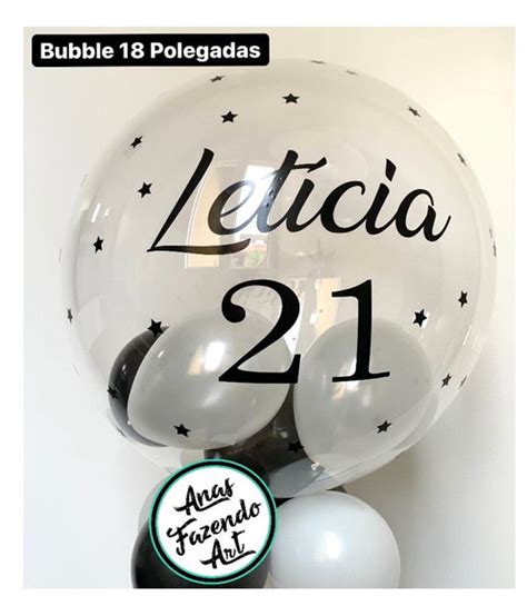 Balão Bubble Personalizado 18 Polegadas no Elo7 Anas Fazendo Art