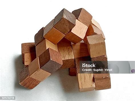 Wooden Rubiks Cube Snake An Imeginetive Game Stock Photo Download