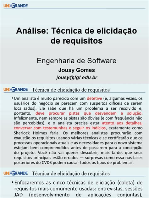 Uma Das Tecnicas De Elicitação De Requisitos O Jad - Técnicas de Elicitação de Requisitos | PDF | Entrevista | Informação