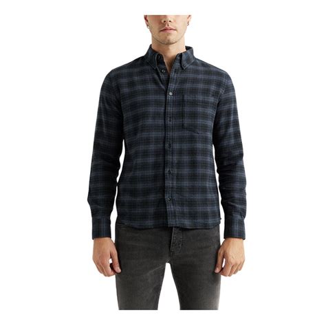 Neuw Curtis Check Ls Shirt Dark Navy Hemley Store Australia