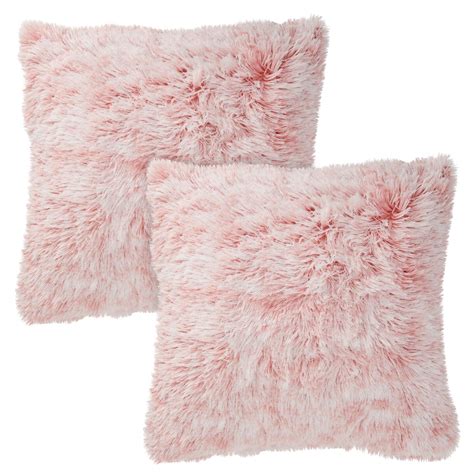 Blush Pink Faux Fur Throw Pillow Covers Fuzzy Home Decor 20 X 20