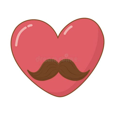 Heart With Moustache Stock Vector Illustration Of Lover 144950602