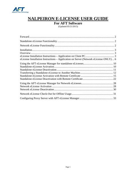 PDF Nalpeiron ELicense User Guide AFT AFT Fathom 8 Including