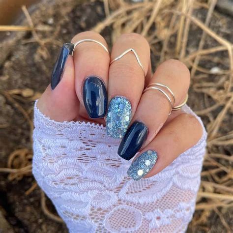 Top Stunning Nail Designs With Glitter Short Long Blue