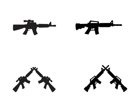 Gun Silhouette Vector Black Color 599808 Vector Art At Vecteezy