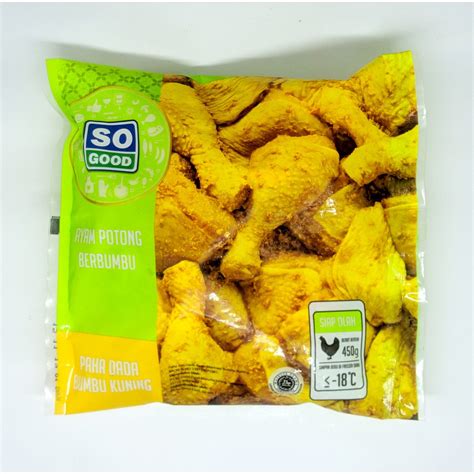 Jual So Good Ayam Potong Paha Dada Berbumbu Kuning Kemasan 450gr