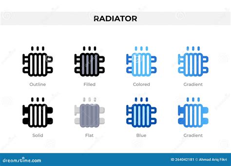 Radiator Icons In Different Style Radiator Icons Set Holiday Symbol