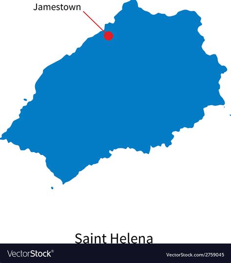 Detailed Map Of Saint Helena And Capital City Vector Image