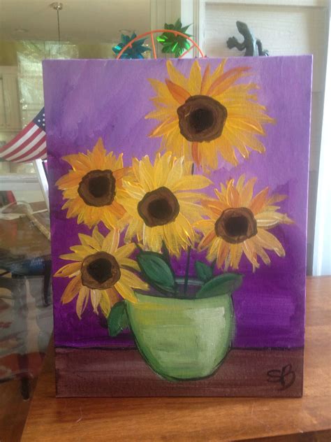 Sunflowers On Canvas Painting Art Canvas