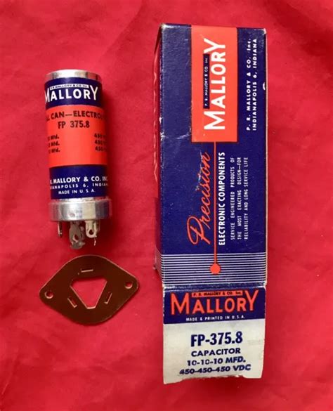 Nos Mallory Uf V Electrolytic Capacitor Paper Label