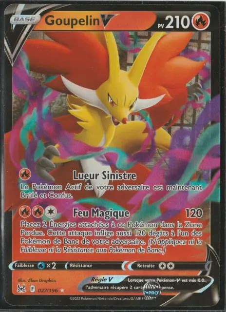 Carte Pokemon Goupelin V Eb Origine Perdu Neuve Vf Eur